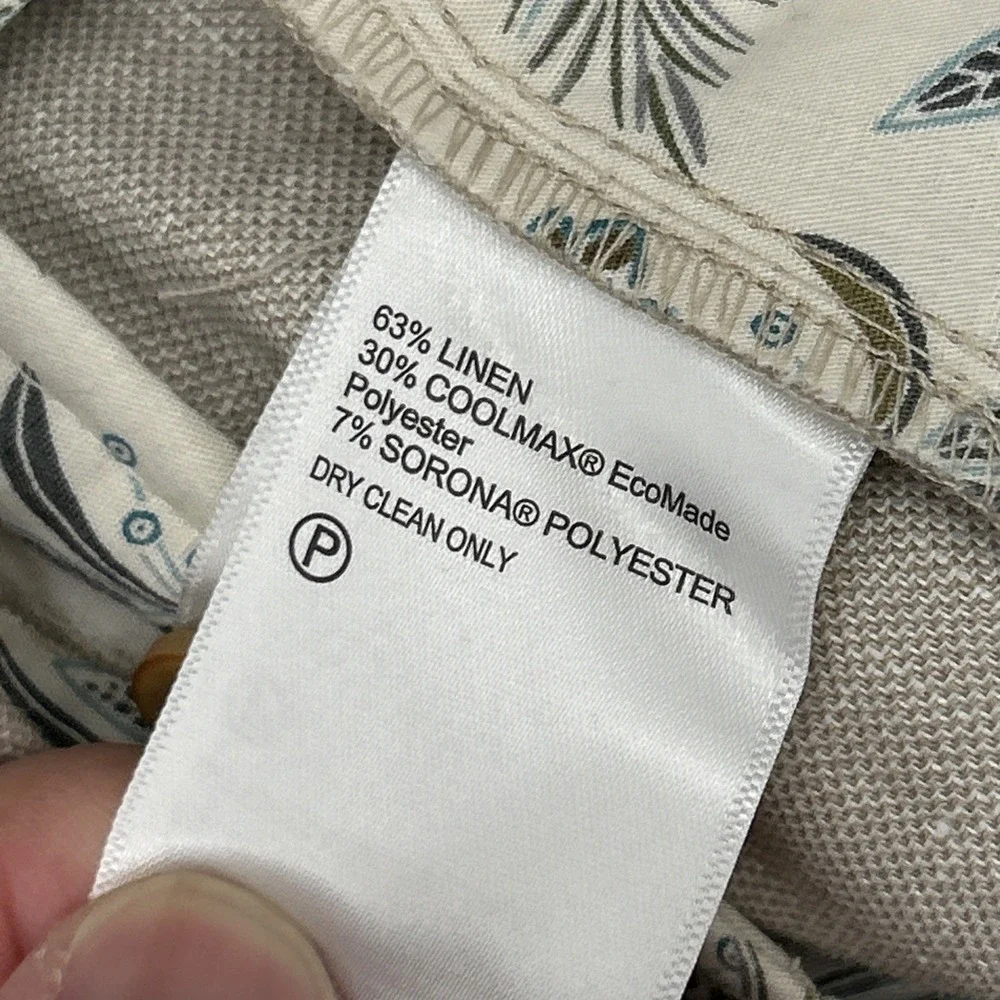 Tommy Bahama Latigo Beach Men 36(38)x32 Flat Front Khaki Linen Blend Pants.
